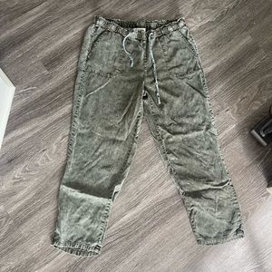 Thread & Supply Womens M Very Soft Lyocell  Pants Drawstring Olive Green